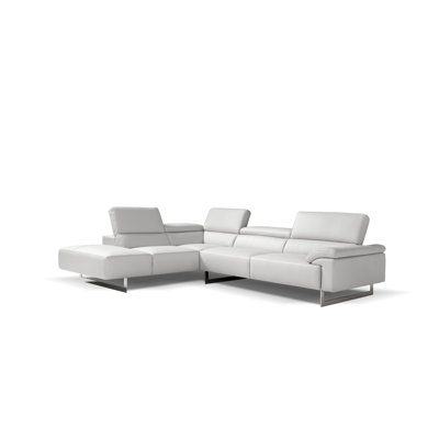 17 Stories Ecksofa Almaas aus Echtleder | Wayfair.de